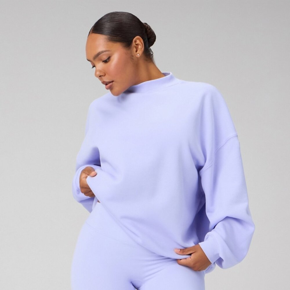 fabletics x khloé // cozy fleece oversized mock neck sweatshirt in dreamscape